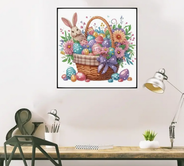 Diamond Painting Osterhase im Korb